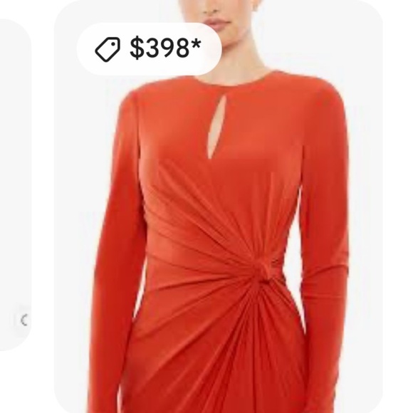 HOST PICK 🎉MacDuggal $625 NWT Jersey Knit Keyhole Ruched Knot Side Slit Dress - Picture 6 of 6